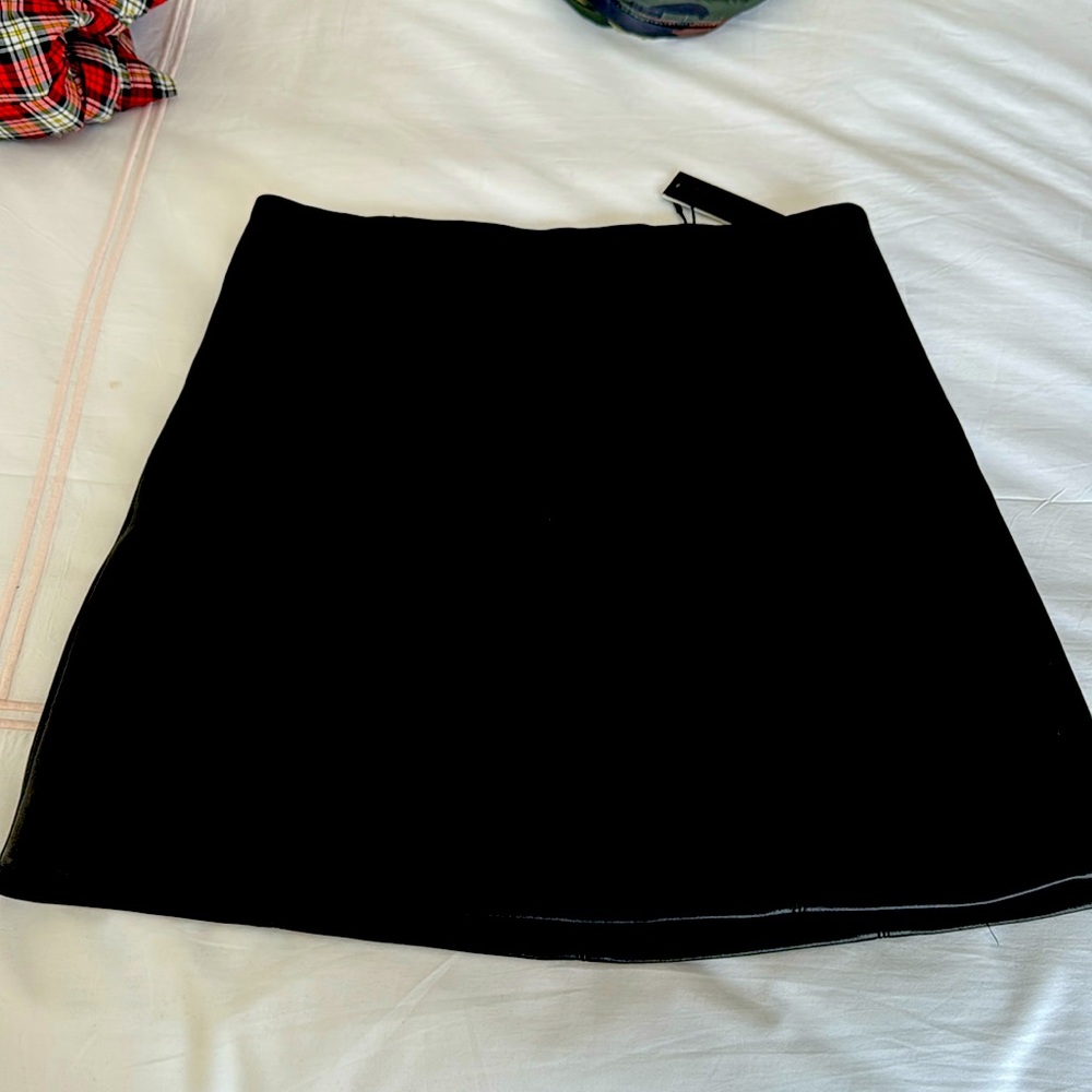 Alice & Olivia Black Leather Skirt